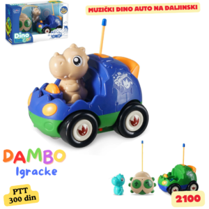 Muzički dino auto na daljinski