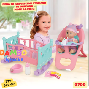 Zvučna beba sa krevetcem i stolicom