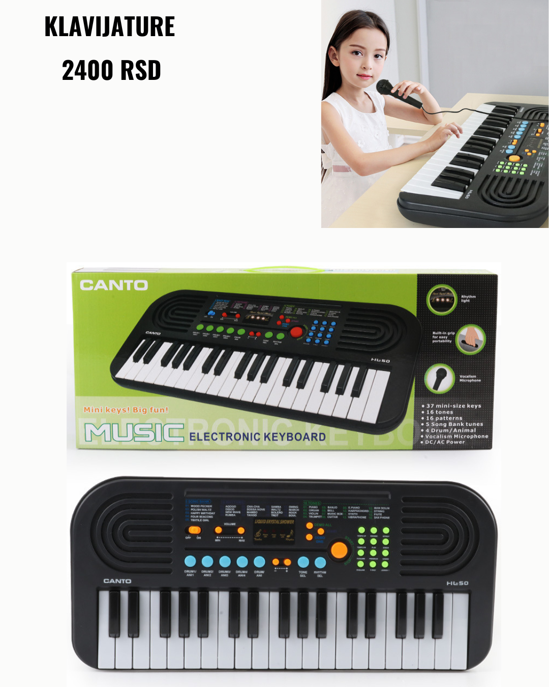 Klavijature sa mikrofonom i adapterom